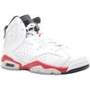 Jordan Air Jordan 6 Rings Slip Resistant Abrasion Resistant High Top Children's Basketball Shoes White Red Teenagers 384665-102