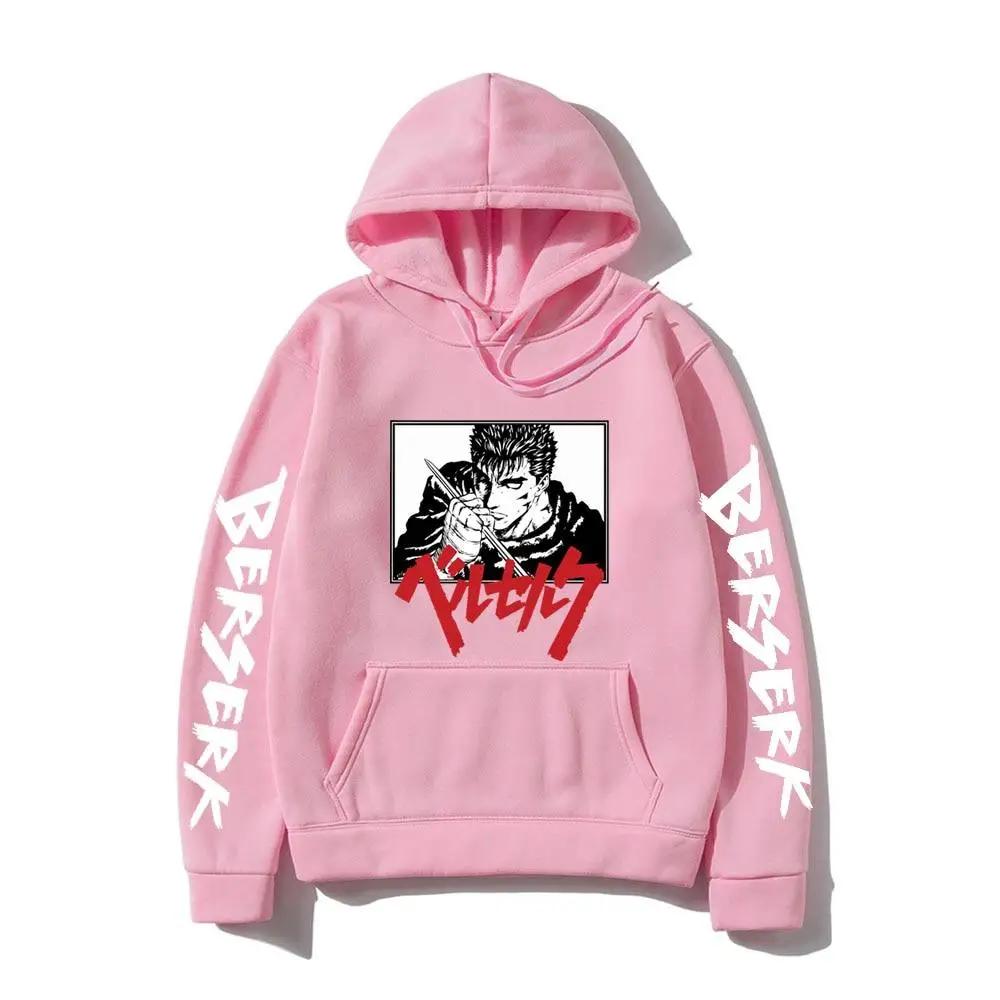 Berserk Anime Kapuzenpullover Guts Augen Aufdruck Herren Damen Manga Hoodies Vintage Pullover Lässiges Lockeres Sweatshirt Harajuku