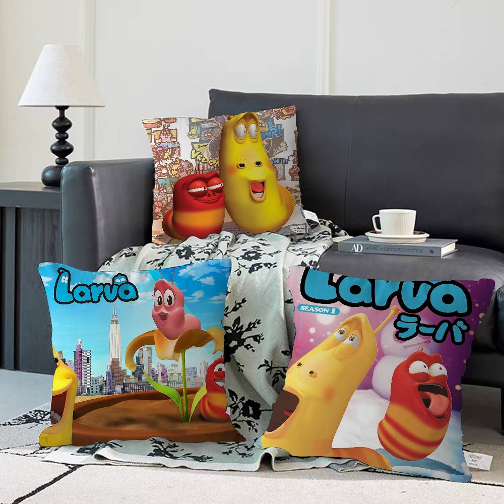 CUTE Cartoon L-Larva Pillow Case Removable Washable Cushion Cover – All-Season Soft Linen