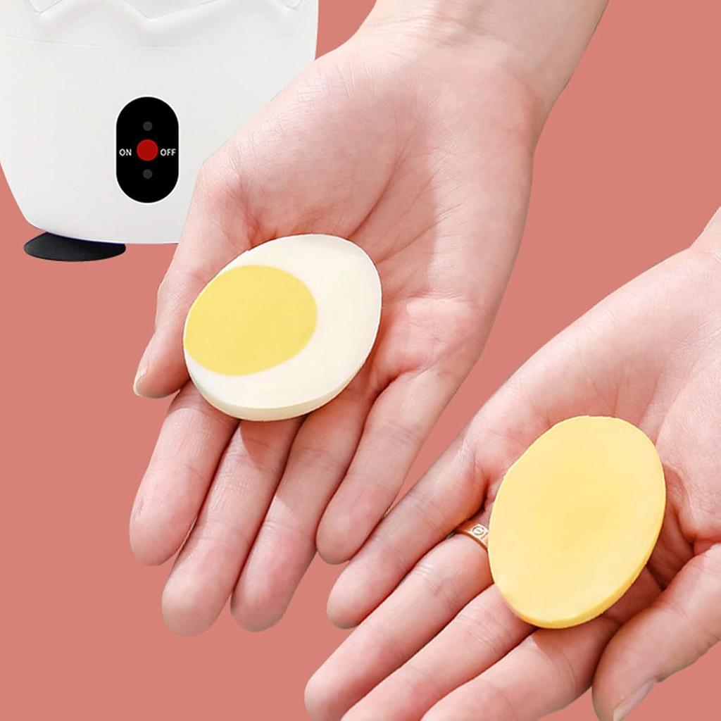 Electric Egg Scrambler in Shell, Golden Egg Spinner Hard Boiled Egg Mixer for Babies, Soft Silicone Pad, Two Way Rotation, Save Time and Effort (US