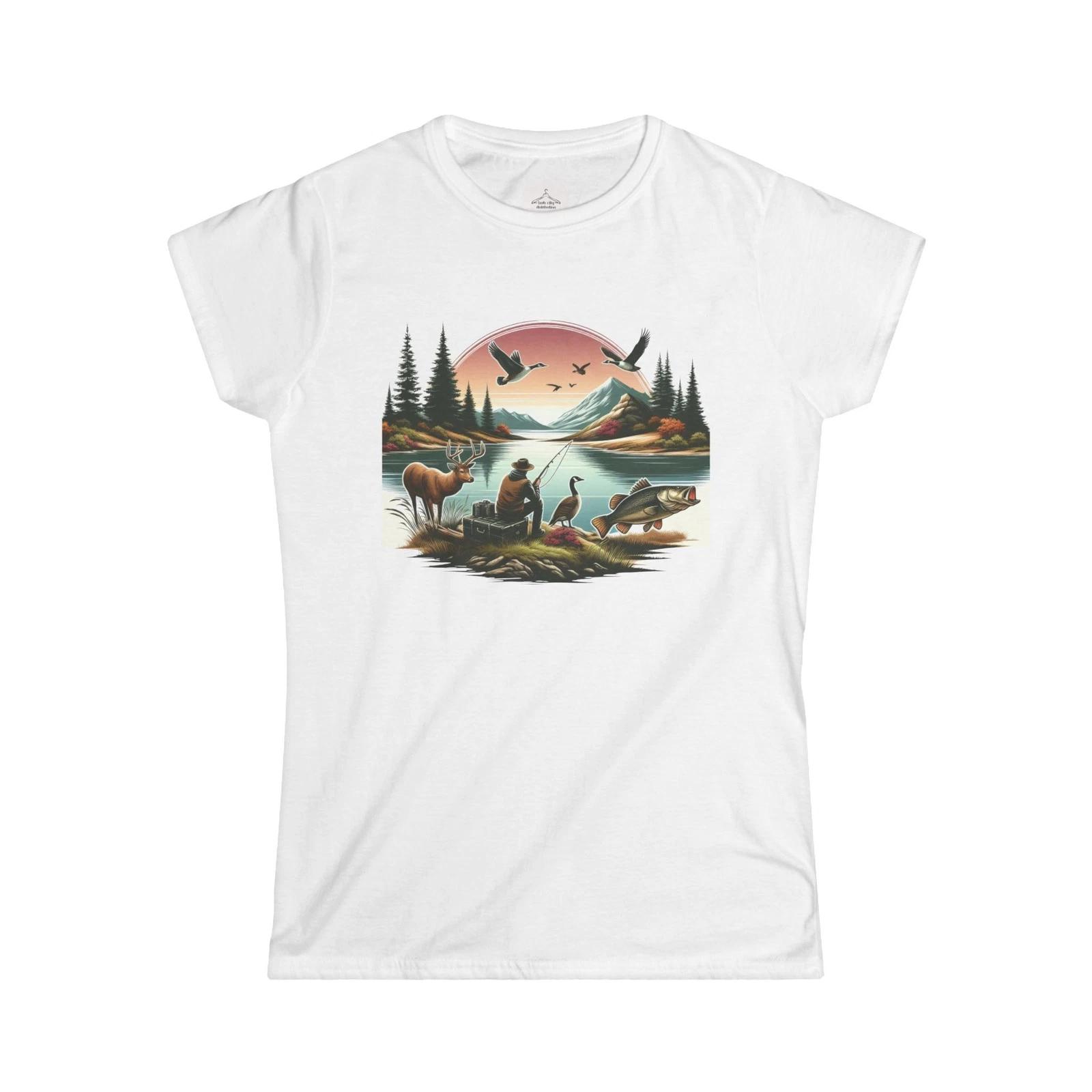 Nature Lover s Women s Tee, Cute Outdoor Shirt, Animal Graphic T-Shirt, Gift for S
