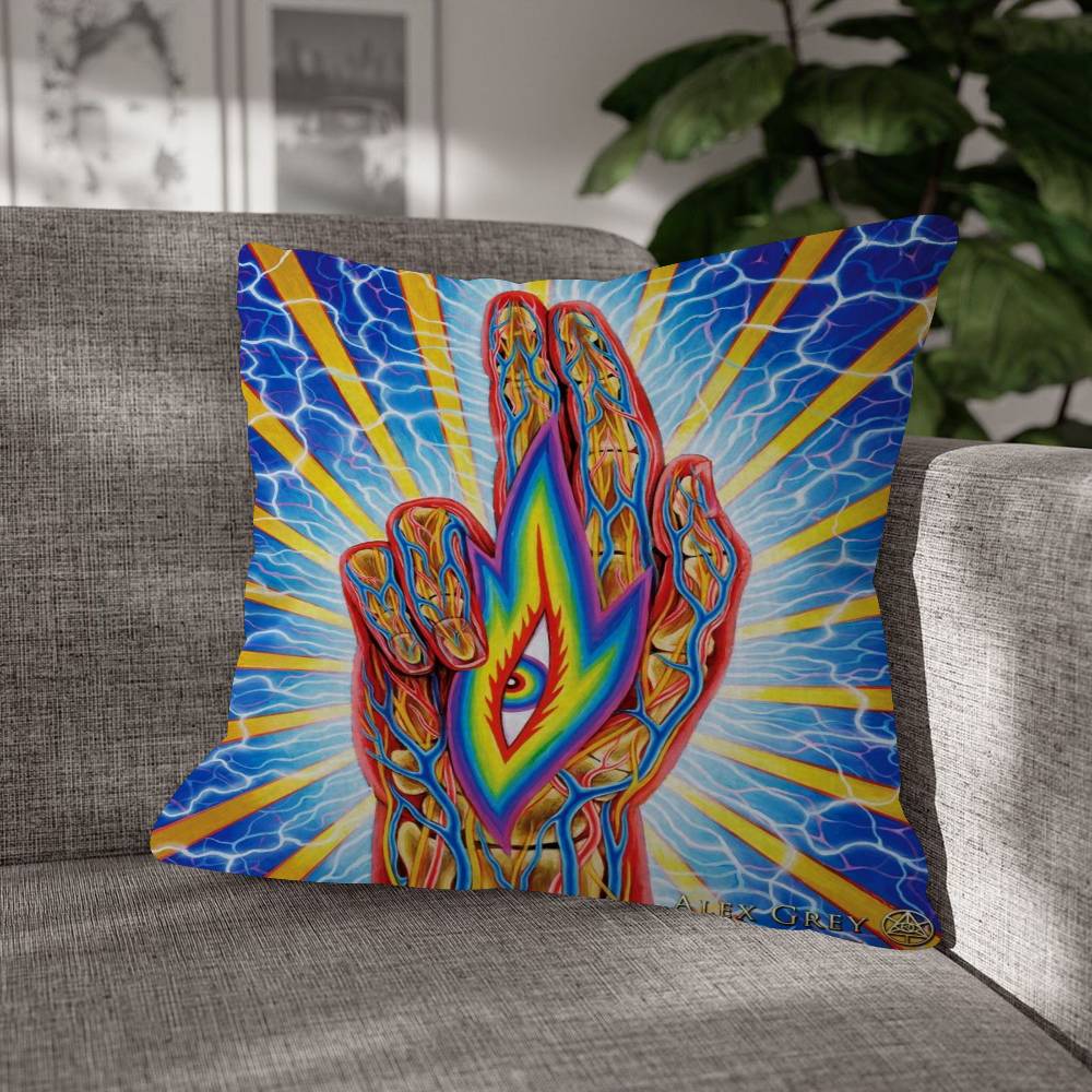AAlex Grey Trippy Psychedelic Cushion Cover Inches Farmhouse Decor Home Throw Pillow Covers For Couch Decorations