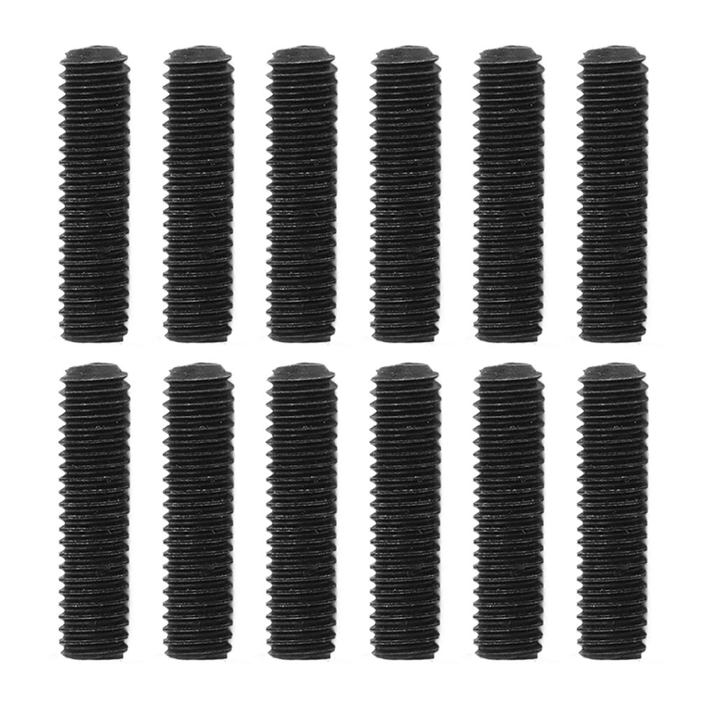 12Pcs Guitar Screws Clear Thread Metal Tight Connection Electric Guitar Bridge Screws Black