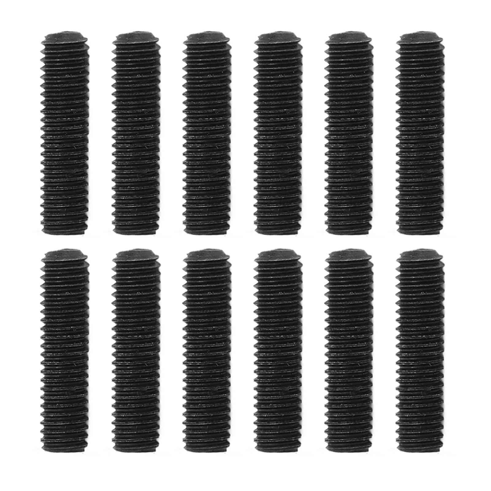 

12 шт. Винты для гитары Металл с четкой резьбой Плотное соединение Винты для бриджа электрогитары Черные чёрный