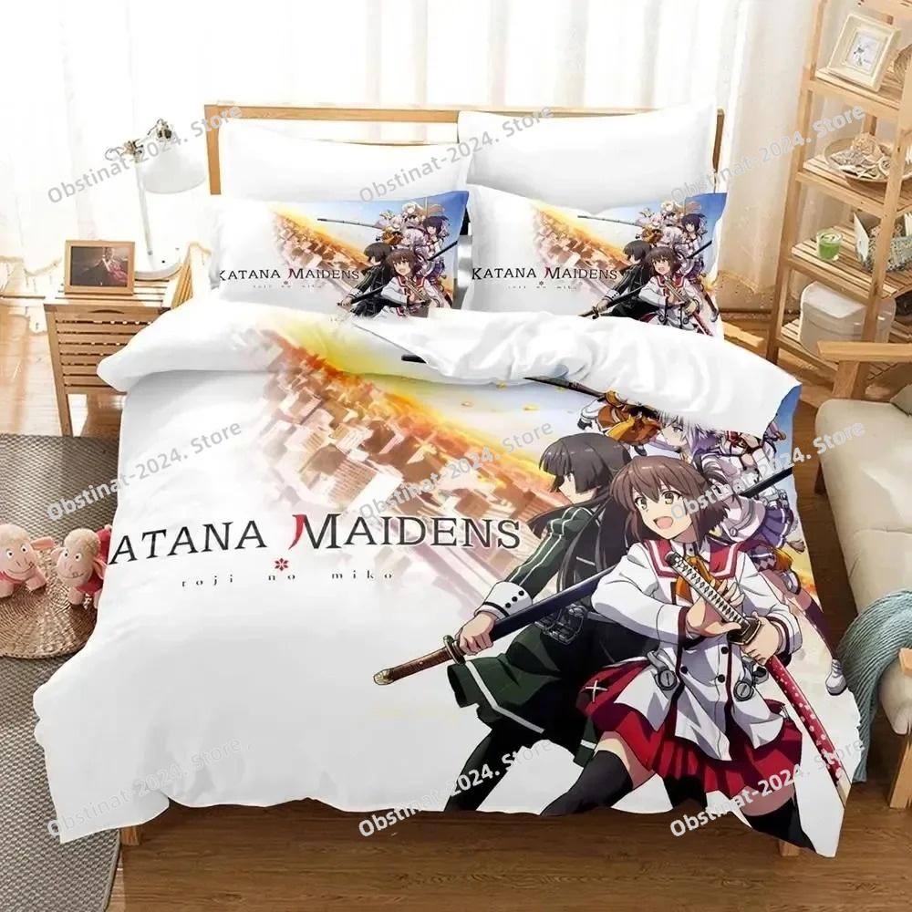 Anime Toji no Miko Kanami Etou Bedding Set Printed Bed Set Duvet Cover Sheet Pillowcase Soft Quilt Cover Full Queen King Size