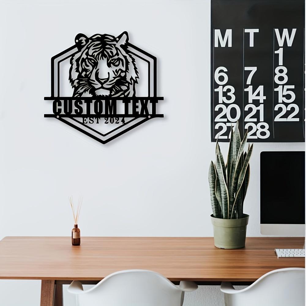 Exclusively Handmade Custom Metal Wall Sculpture Majestic Tiger Premium Black Iron Versatile Indoor Outdoor Decor