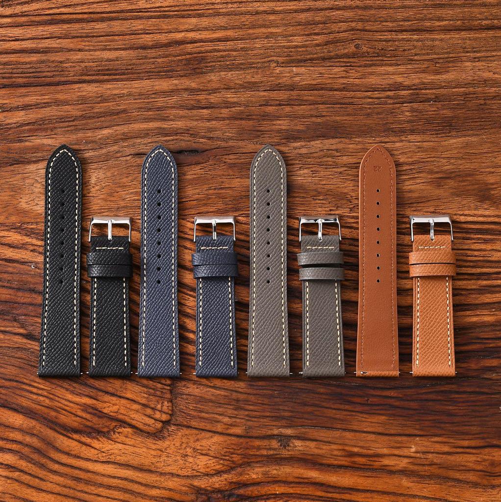 Handled i äkta läder med palmmönster - Kompatibel med A-Mas Handgjorda Antika Koskinn, Finns i storlekarna 18mm, 19mm, 20mm, 21mm.