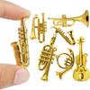 10/20pcs Mini Golden Musical Instrument Ornaments Desktop Ornament Decoration Miniature Creative Mini Decorative Crafts TMZ