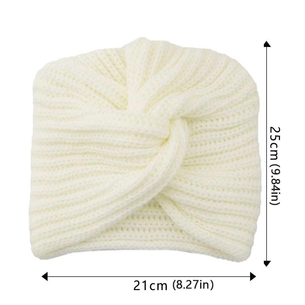 Warm Knitted Turban Hat Twist Women's Headwear Casual Wool Turban Cap  Autumn Winter