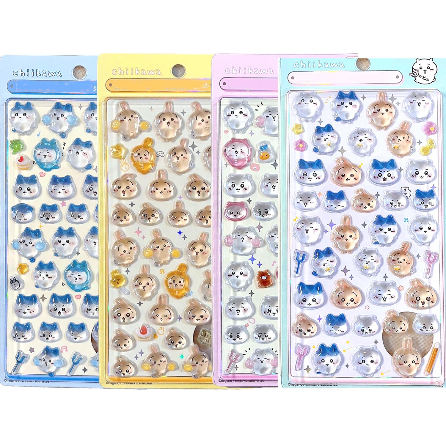 

Wings 3D Sticker Set 4 Sheets Tamagotchi Chi Bunny Bee Mame-tchi Meme-tchi Kuchi-tchi Marshmallow Style for Notebook Smartphone Cases DIY Craft