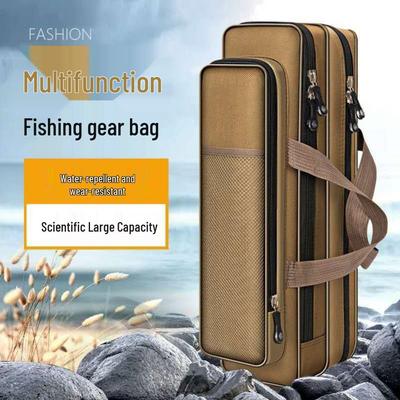 A1R Mini Multi-Layer Fishing Rod Bag - Canvas Gear Bag for Ice & Standard Fishing