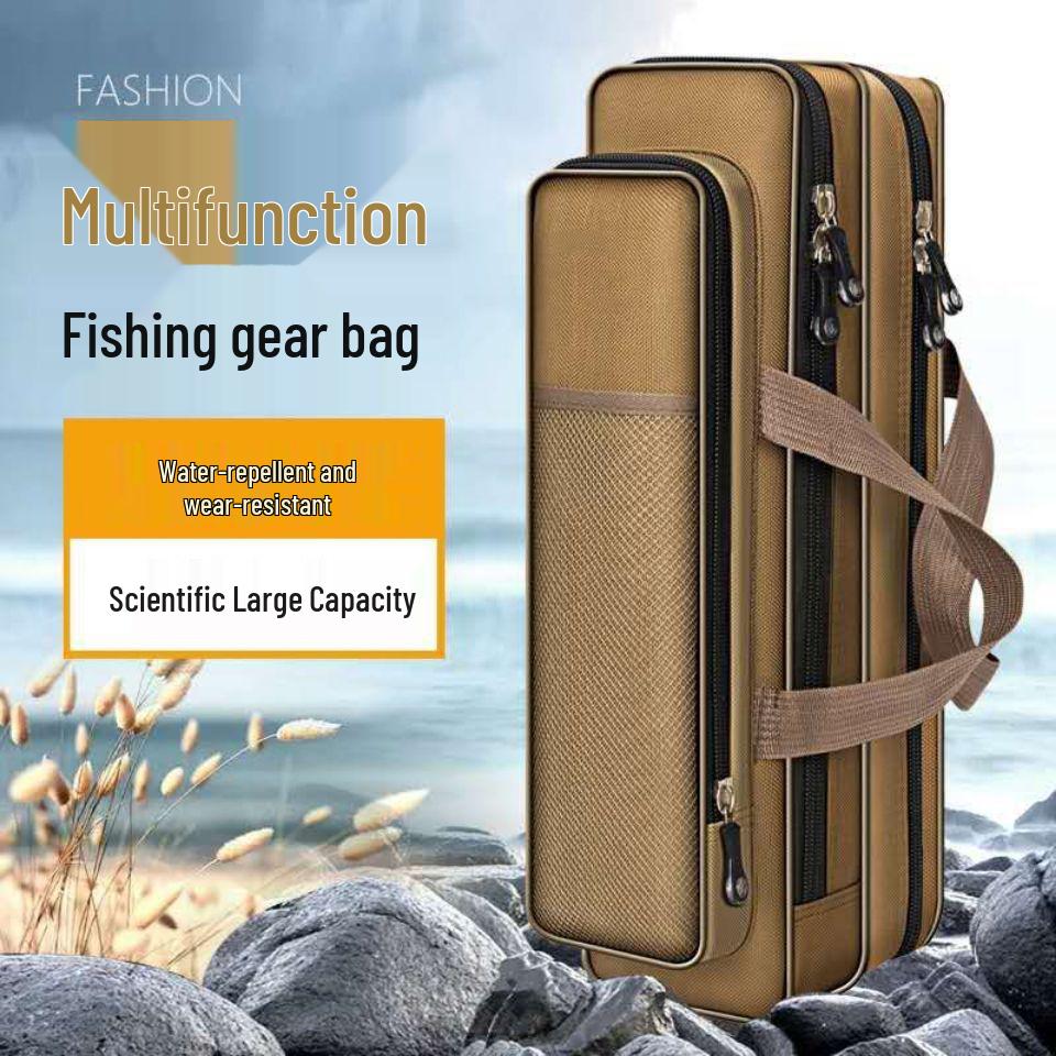 A1R Mini Multi-Layer Fishing Rod Bag - Canvas Gear Bag for Ice & Standard Fishing