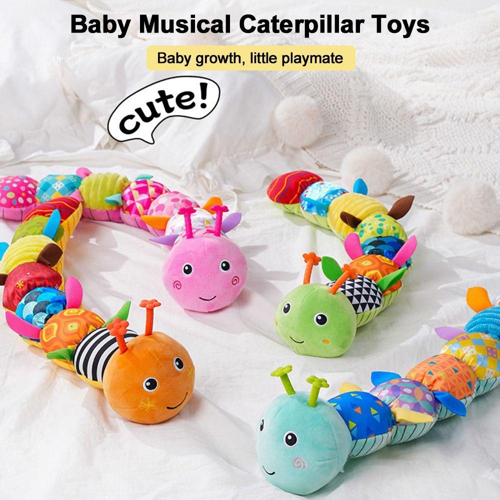 With Crinkle and Rattles Baby Musical Caterpillar Toys for 0-12 Months Infants for Tummy Time