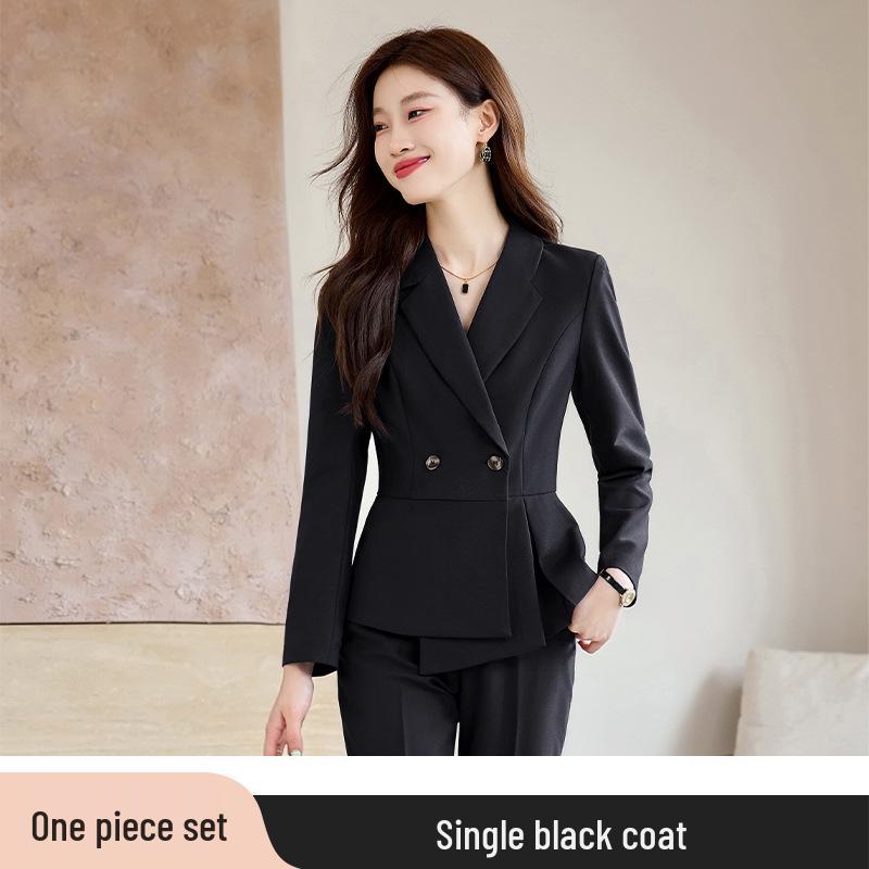 Women's Spring/Autumn Professional Suit Set - Formal Wear for Jewelry Stores, Beauty Salons, Hotel Reception, Cotton-Padded Workwear.