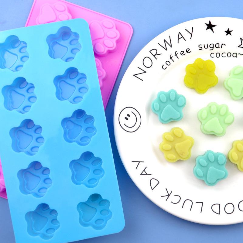 10-Piece Cat Paw & 18-Piece Bone Silicone Baking Mold Set for Pet Treats