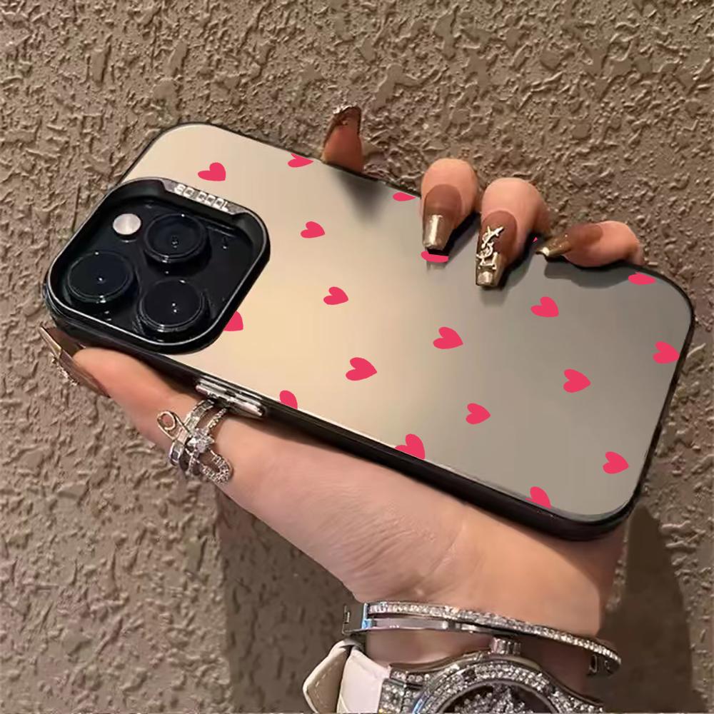Pink Love Heart Couple IMD Phone Case For iPhone 17 15 Pro Max Cases iPhone 11 12 13 ProMax 14 16 Plus 7 XS XR Shockproof Funda