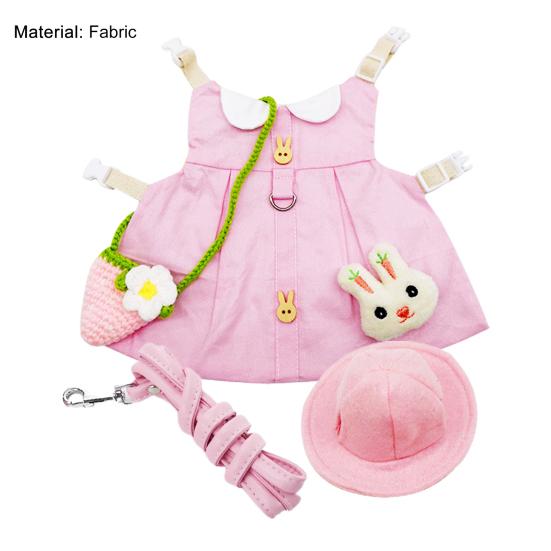 1 Conjunto Disfraz de Conejo Llamativo Mano de Obra Fina Tela Patrón de Dibujos Animados Vestido de Conejito Ajustable