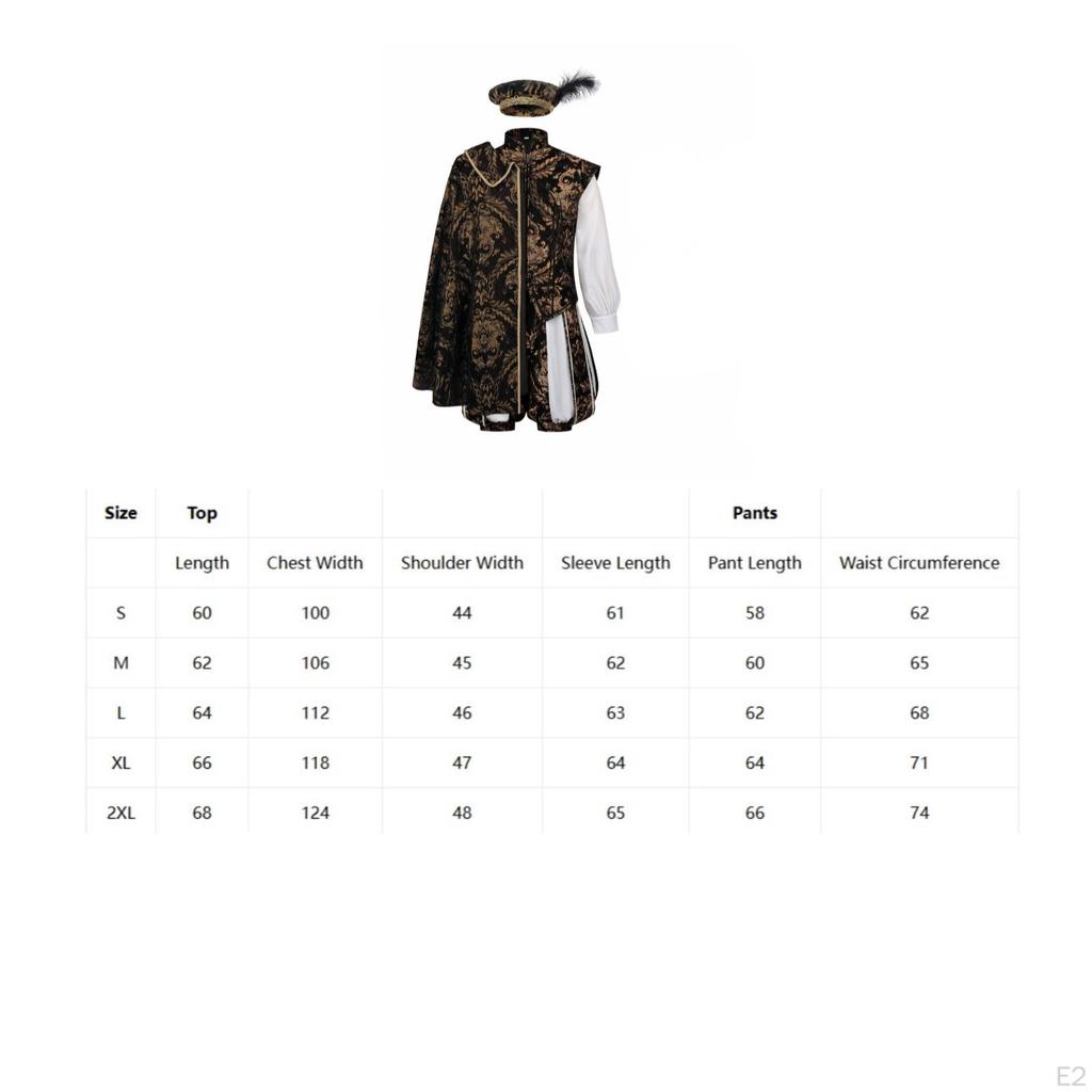 Costume Tudor Abbigliamento Uomo Barocco per Fiere Storiche, Feste a Tema, Uomini