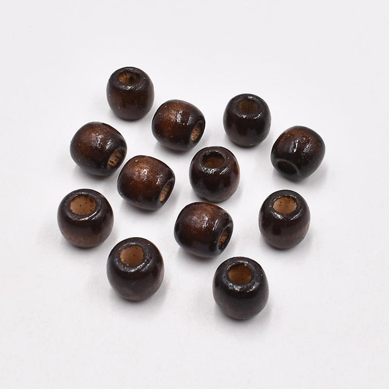 12MM Large Hole Colored Wooden Barrel Beads for DIY Children's Beading, Dreadlocks, and Braiding Accessories.
