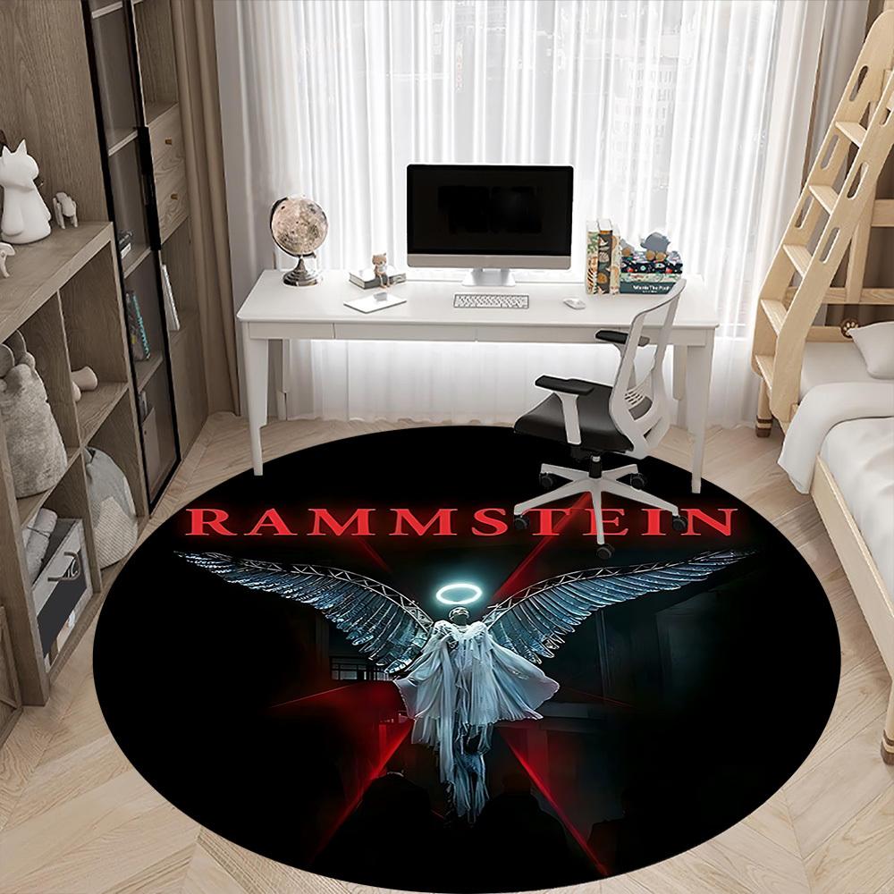 1PC Rammstein Angel Wings Office Round Rug, Non-slip, Soft and Durable Office Rug for Interior Decoration, Perfect for Office,yy250915006