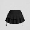 Cross-border Retro Style Irregular Ruched Lace-up Low Waist Skirt