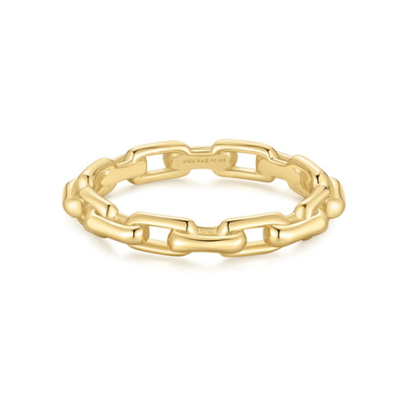 ANIA HAIE Gold Paperclip Link 925 Silver Ring R067-01G