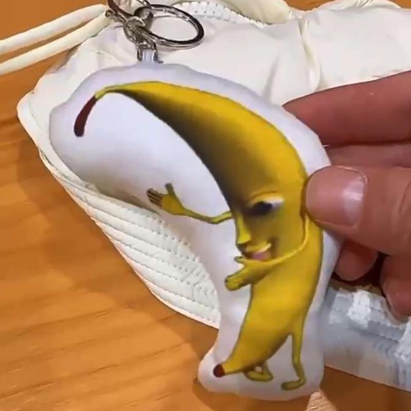 

С музыкой большой банановый голосовой брелок креативный забавный банановая кукла плюшевый банановый кулон банановый брелок