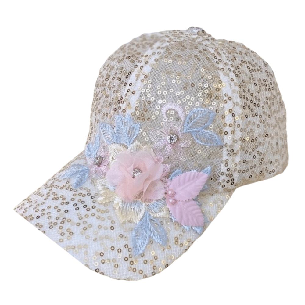 Multi-Color Mesh Baseball Cap 3D Flower Embroidered Casual Peaked Cap  Daily Wear золотой