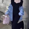 2024 Autumn/Winter French Waist-Cinching Hepburn Style Long-Sleeved Slimming Base Layer