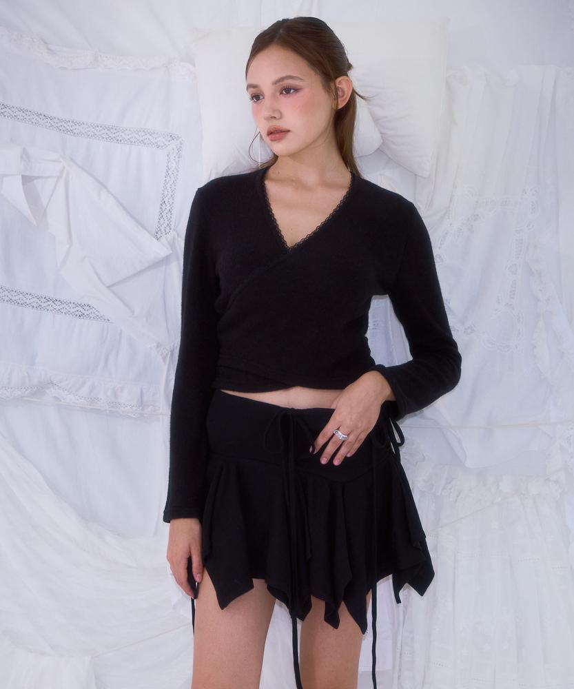 ROSEFRANTZ Lace Line Wrap Long Sleeve [Black]