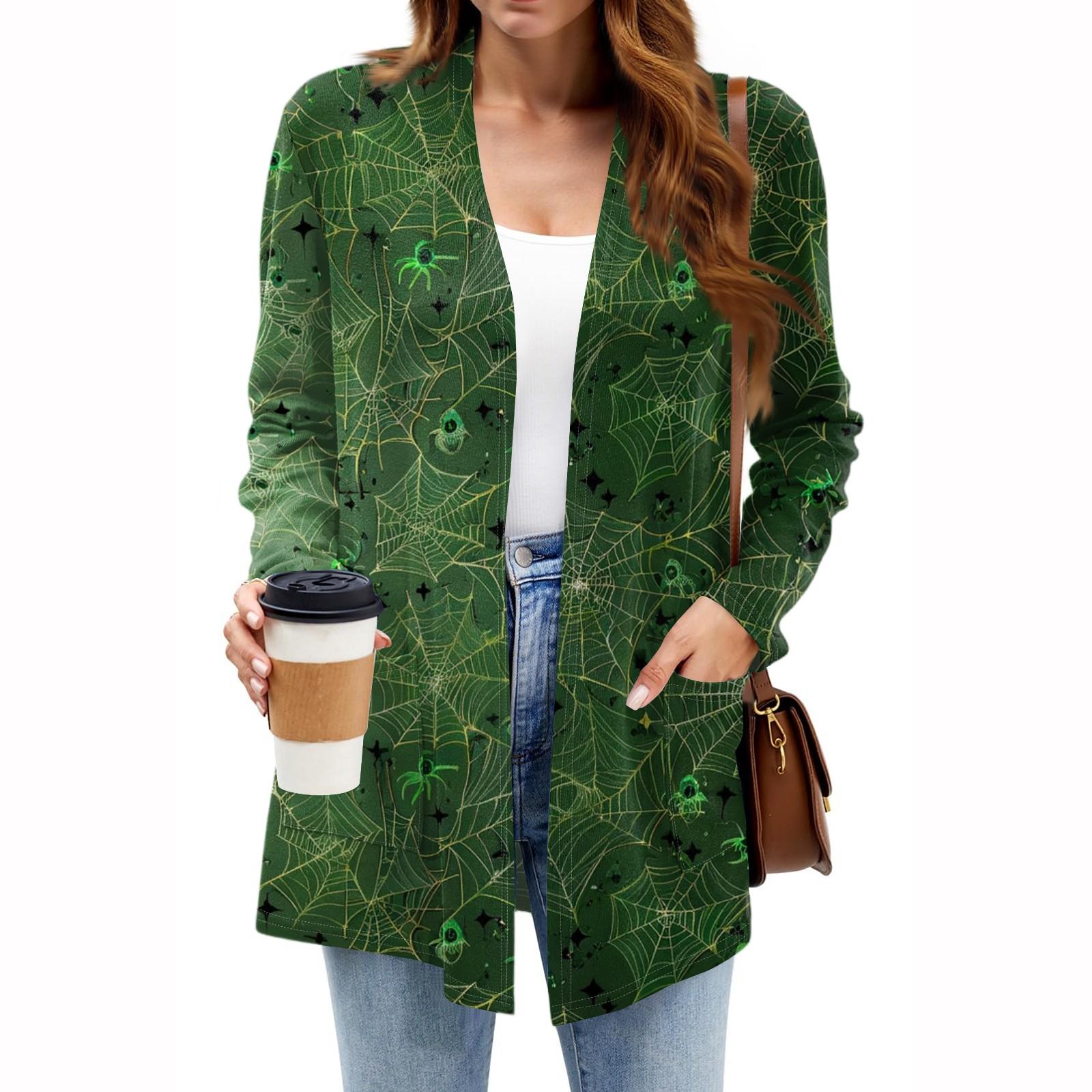 

Women s Lightweight Cardigan Sweaters Open Front Long Sleeve Casual Loose Thin Cardigans With Pockets L армія зелений колір