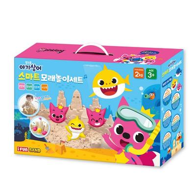 Pinkfong Smart Sand Play Set, Mixed Colors, 2kg, Korean Popular Toys