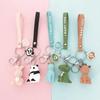 1 Pcs Creative Cartoon Geometric Faceted Dinosaur Panda Doll Keychain Couple Car Key Ring Backpack Hanging Gift