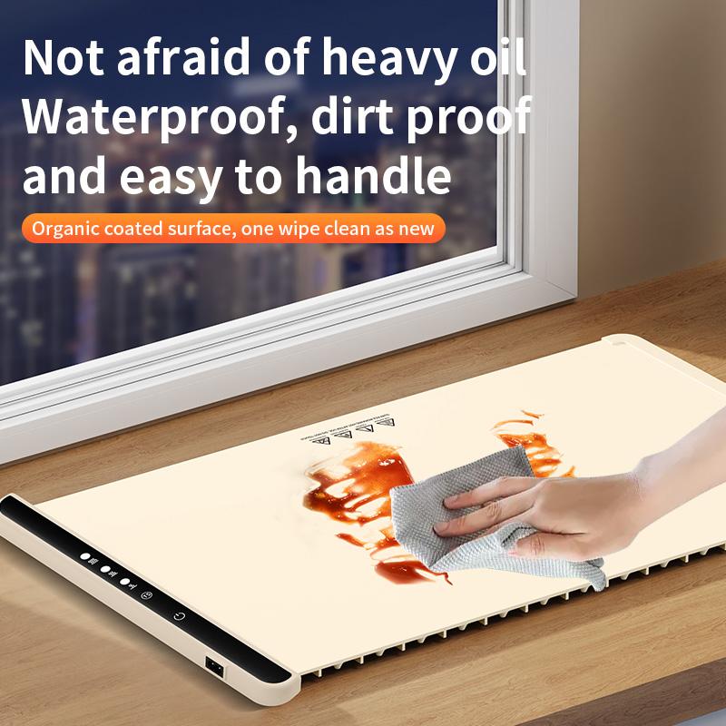 Electric Warming Tray Foldable Food Warmer Mat with 3 Tem Setting Fast Full Surface Heating Portable Electric Food Warming Tray