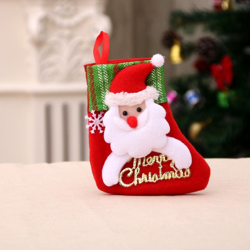 1PC Cartoon Christmas Socks Ornaments Merry Christmas Decorations Home Christmas Gifts Xmas Noel Navidad Happy New Year Supplies