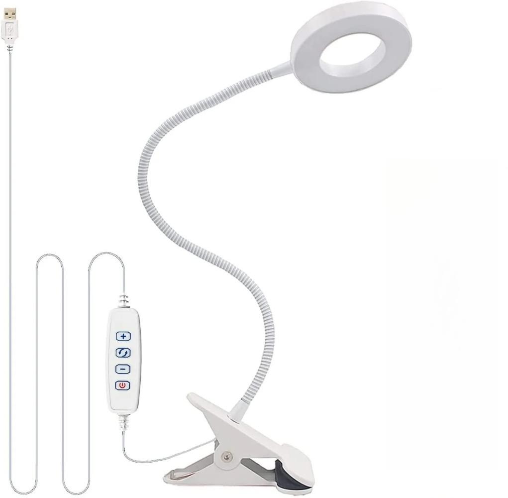48 LED USB Book Light Clip Desk Lamp Reading Light with 3 Color Mode 10 Brightness Dimmer 360° Flexible Gooseneck Bed Night Lamp