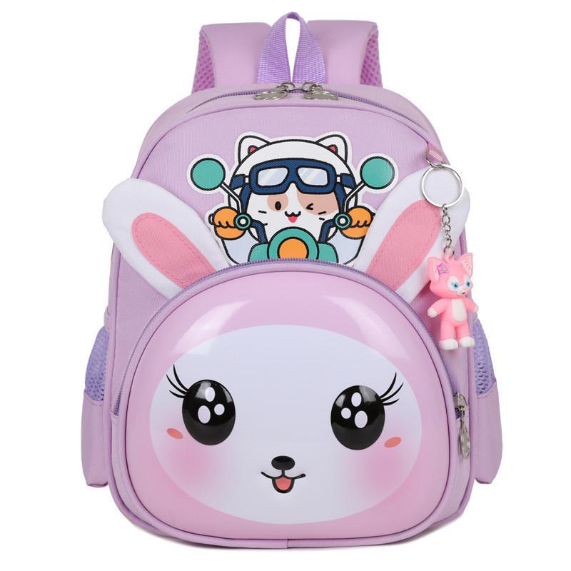 Cute Cartoon Kids Backpack For 3-5 Year Old Boys And Girls Oxford Cloth Breathable And Lightweight Modern And Trendy Style Animal Pattern