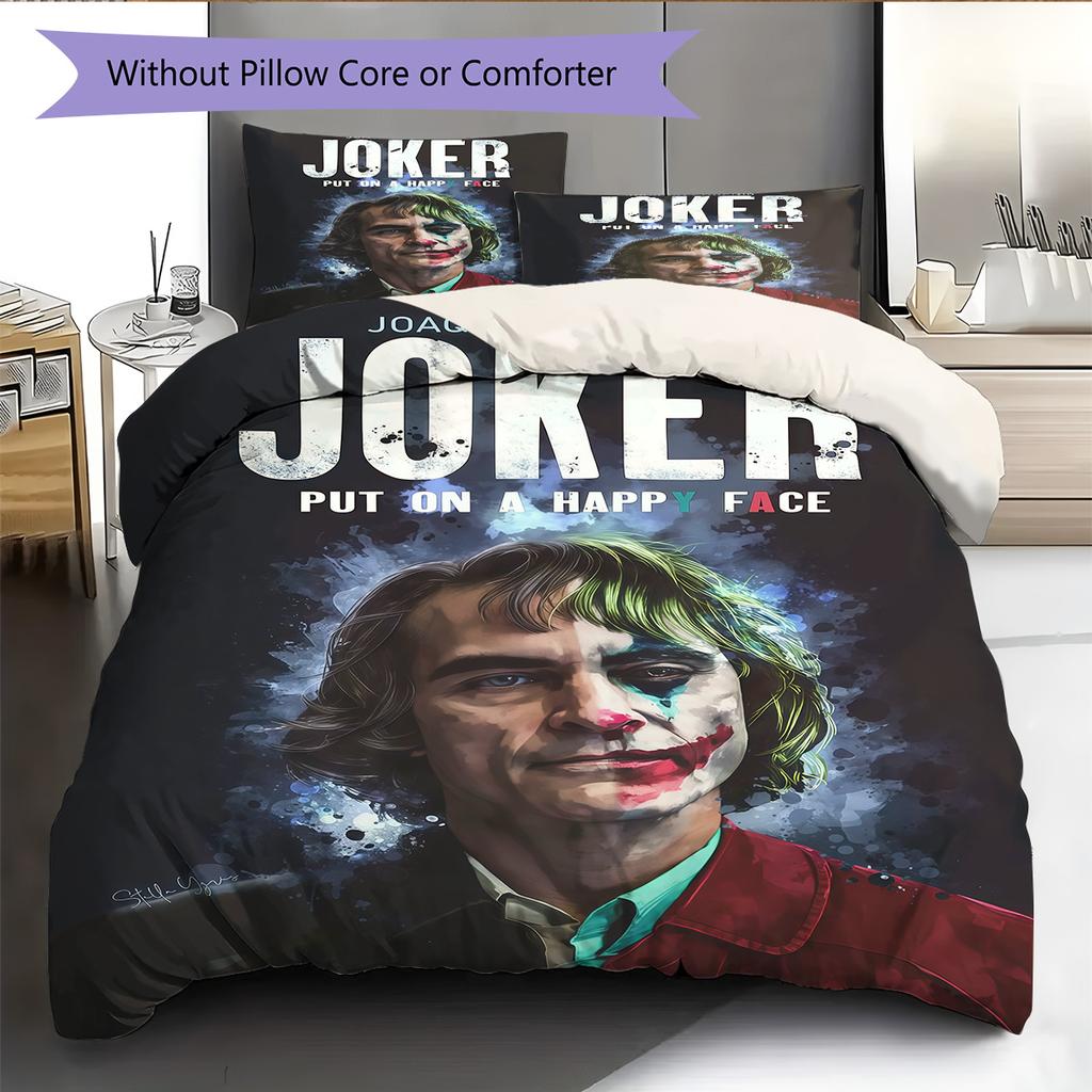 Set Copripiumino Trapuntato Joker Villano Copripiumino Federa Decorazione per la Casa Regalo di Compleanno (1 * copripiumino + 2 * federa, senza nucleo)