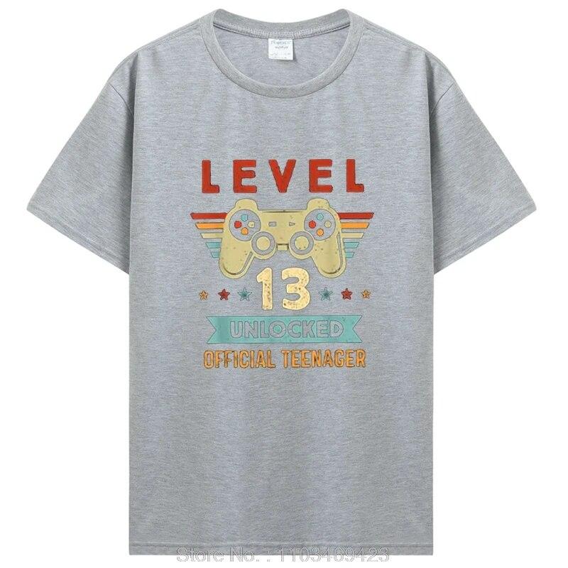 Level 13 Unlocked Official Teenager Birthday Gamer T-Shirt Unisex Cotton Tshirt Clothing Oversized Graphic T Shirt Tees