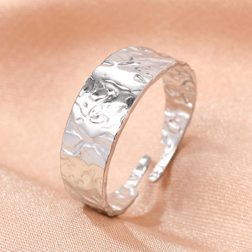 Stainless Steel Rings Minimalist Geometric Personality Snake Adjustable Open Ring Fashion Trending Ring For Women Zircon Gifts