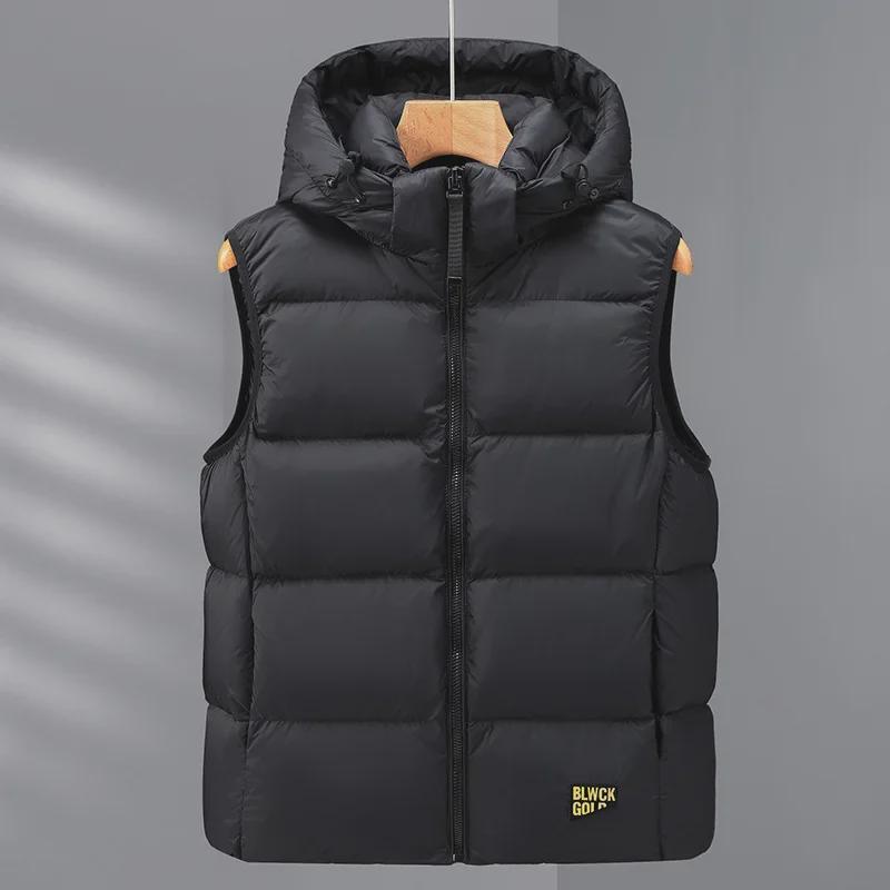 Erkek Kışlık Aşağı Yelek: Trendy Siyah ve Sarı Çift Dış Giyim Ceket