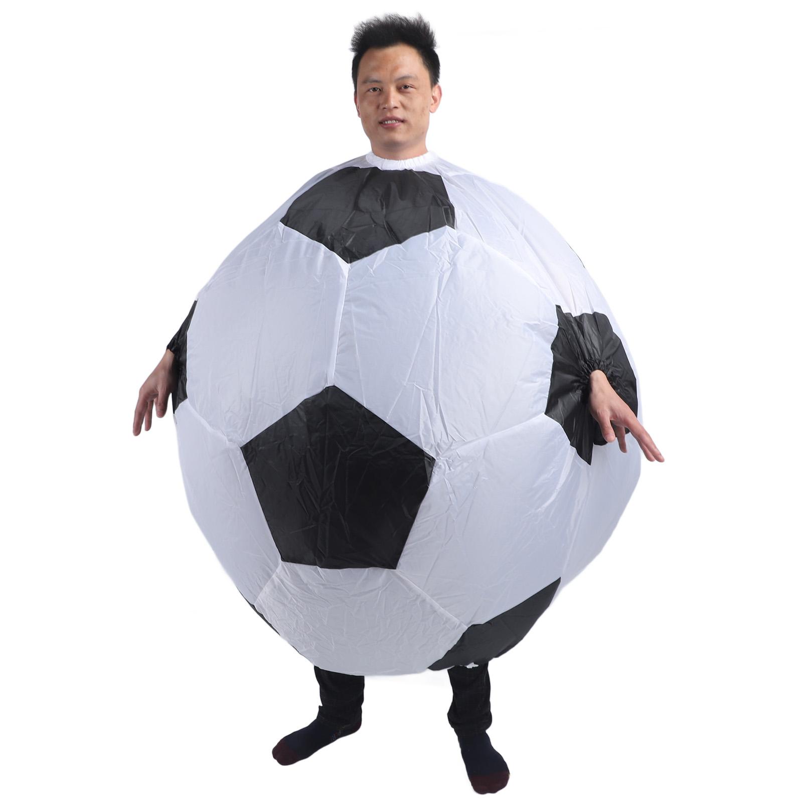 

Надувной футбольный костюм, забавный карнавальный футбольный костюм с воздуходувкой для вечеринки, косплея белый