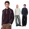 Mens Quick-Dry Half-Zip Hiking Long Sleeve T-Shirt Loose Fit Outdoor Trail Top Fall