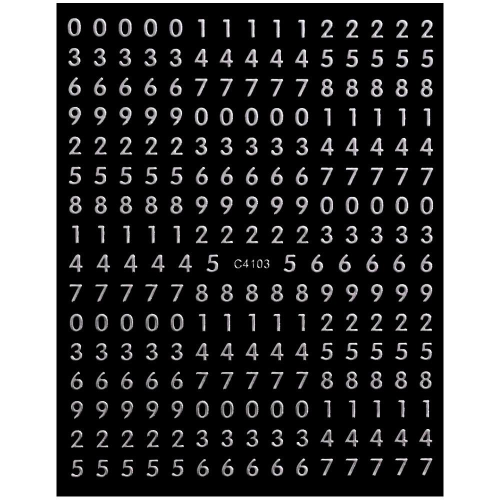 Live Digital Solid Color Simple Nail Sticker 3D Adhesive Digital Coding Sequence Diy Ladies Nail Art Sticker