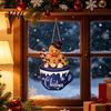Christmas Party Theme Decor Wooden Hanging Sign, Cute Gingerbread Man Hot Cocoa Mug Welcome Door Rustic Holiday Sign Hanger for Indoor Outdoor