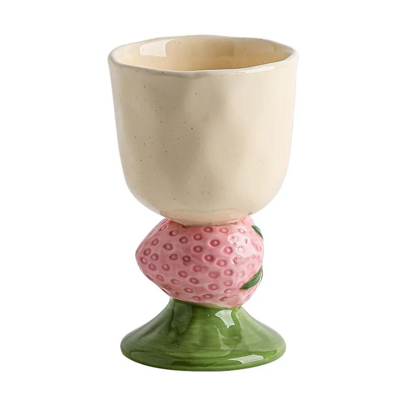BRFruit Keramik Hohe Fußschale Eisbecher Dessert Spezifische Tasse Nach dem Abendessen Vorspeise Molekulare Küche Tafelgeschirr KeramikEY