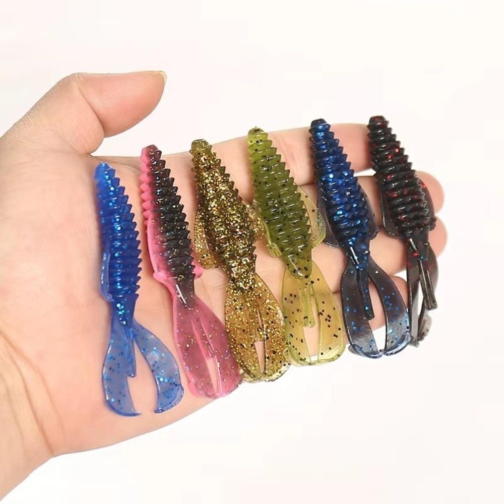 80mm Fishing Bait Wobbler Crazy Flapper Design Soft Lobster Worm Bait Bass Fishing