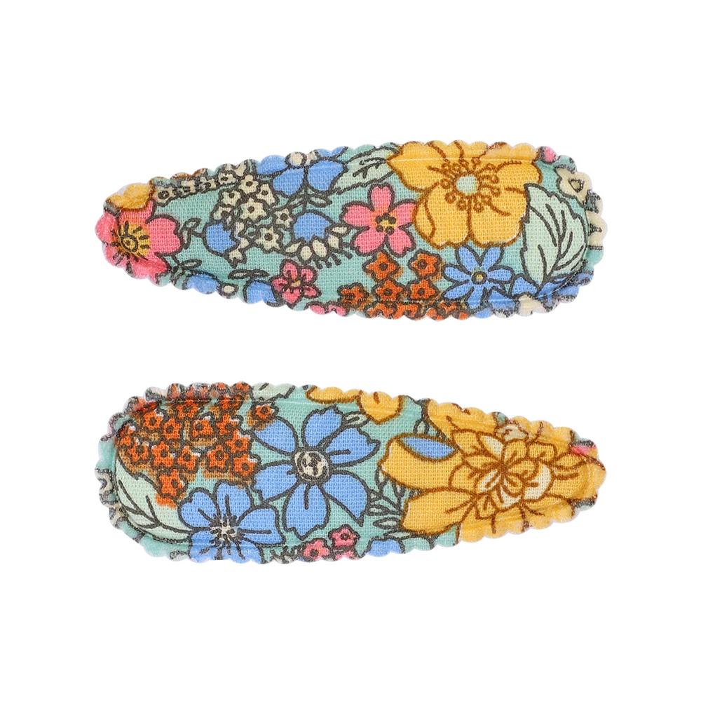 2 Stück/Set Bedruckte BB Haarspange Haaraccessoires Handgefertigt Leinwand Blume Haarspange Mädchen Süße Haarspangen Kopfschmuck Geschenk