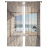 Finestre Rocciose Viste Mare Tende in Tulle Bianco Per Soggiorno Camera da Letto Camera Bambini Cucina Decorazione Finestra Tende Voile Trasparenti
