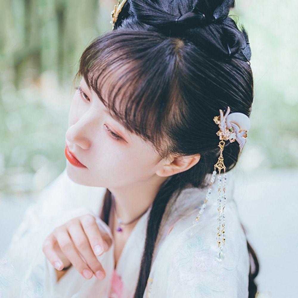 Beaded Hanfu Taseel Hair Clips Pearl Chinese Style Hairpins  Female/Children